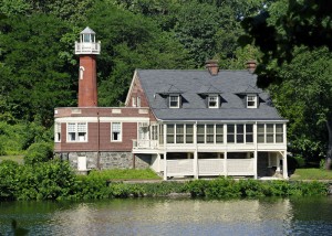 Turtle Rock Lighthouse along the Schuylkill River, Philadelphia, PA